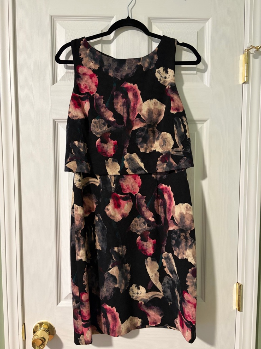 Ivanka Trump Black Dress with Pink and Cream Floral Print